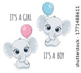 cute baby elephant with phrase "... | Shutterstock .eps vector #1771488611