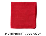 Red Textile Napkin On White