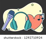 home music and sound studio... | Shutterstock .eps vector #1292710924