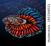 betta fish zentangle arts... | Shutterstock .eps vector #1852568521