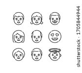 emoji icons set line   vector | Shutterstock .eps vector #1705844944