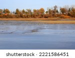 Panorama of the Saint-Lawrence river at low tide in Montmagny in Quebec