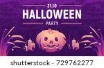 vector halloween party... | Shutterstock .eps vector #729762277