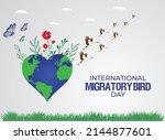world migratory bird day.... | Shutterstock .eps vector #2144877601