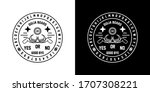 ouija board monoline badge... | Shutterstock .eps vector #1707308221