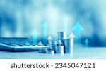 Small photo of Stock market or forex trading graph and candlestick chart suitable for financial investment concept. Economy trends background for business idea and all art work design