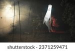 Small photo of Ghost Specter Flight In Night Halloween Forest