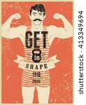 Get In Shape. Typographic Gym...