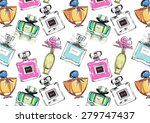 Vector Seamless Perfume Pattern 