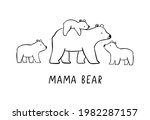 hand drawn mama bear vector... | Shutterstock .eps vector #1982287157