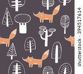 seamless pattern with cute fox | Shutterstock .eps vector #394517614