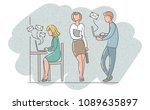 men and women in the office... | Shutterstock .eps vector #1089635897