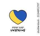 pray for ukraine sign. heart... | Shutterstock .eps vector #2124891797