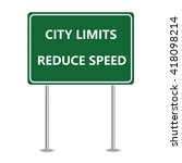 city limits reduce speed... | Shutterstock .eps vector #418098214