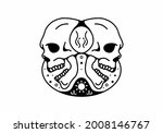 twin of skull head line art... | Shutterstock .eps vector #2008146767