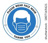 please wear face mask  warning... | Shutterstock .eps vector #1807165621