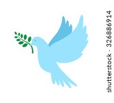 dove of peace and olive branch. ... | Shutterstock .eps vector #326886914