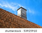 Tiled Roof Top With  Chimney...