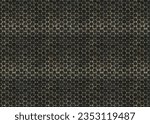 Small photo of Metal circles gird metal plate. Black Background with high quality texture solid black background wallpaper