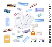pharmacy. a set of prescription ... | Shutterstock .eps vector #1877744557