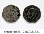 Small photo of CHESTER, UNITED KINGDOM, 25TH FEBRUARY 2023: New UK 50 Pence coin to feature the new King Charles III