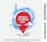 world tourism day creative... | Shutterstock .eps vector #2041903481