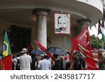 Small photo of Free Julian Assange demonstration. Protesters demand the freedom of Julian Assange, founder of Wikileaks, in appeal against his extradition to the United States - Rio de Janeiro, Brazil 02.20.2024