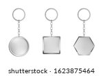 keychains set. metal round ... | Shutterstock .eps vector #1623875464