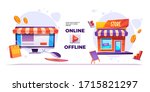 online to offline banner. o2o... | Shutterstock .eps vector #1715821297
