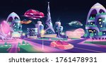 future night city with flying... | Shutterstock .eps vector #1761478931