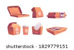 food boxes  carton bags and cup ... | Shutterstock .eps vector #1829779151
