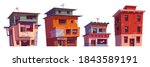 poor dirty houses in ghetto... | Shutterstock .eps vector #1843589191