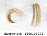 explosion and pour of gold sand ... | Shutterstock .eps vector #1866101221