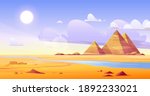 egyptian desert with river and... | Shutterstock .eps vector #1892233021