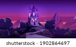 fairy tale castle in mountains... | Shutterstock .eps vector #1902864697