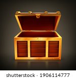 treasure chest  empty wooden... | Shutterstock .eps vector #1906114777