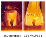 portal cartoon posters with... | Shutterstock .eps vector #1987919891