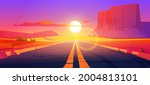 road in desert sunset scenery... | Shutterstock .eps vector #2004813101
