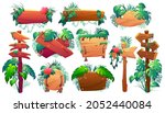 wooden signboards in jungle ... | Shutterstock .eps vector #2052440084