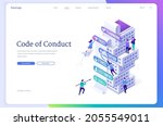 code of conduct isometric... | Shutterstock .eps vector #2055549011