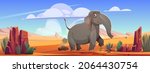 funny elephant walk at desert... | Shutterstock .eps vector #2064430754