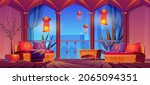 arabic living room interior ... | Shutterstock .eps vector #2065094351