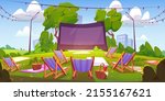 open air cinema on green lawn... | Shutterstock .eps vector #2155167621
