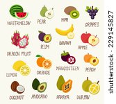 fruits collection | Shutterstock .eps vector #229145827