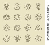 flowers line icon set | Shutterstock .eps vector #279855047