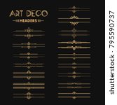 set of art deco dividers and... | Shutterstock .eps vector #795590737