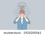 migraine  stress  headache... | Shutterstock .eps vector #1920200561