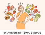 dieting  healthy lifestyle ... | Shutterstock .eps vector #1997140901