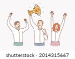 teamwork  success  celebrating... | Shutterstock .eps vector #2014315667