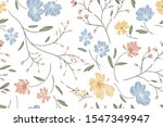 seamless cute floral vector... | Shutterstock .eps vector #1547349947
